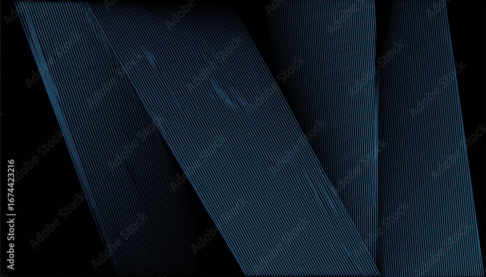 Aufkleber abstract geometric line pattern with teal and black diagonal symmetry creating futuristic optical il
