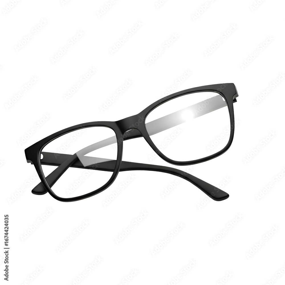Poster create stunning transparent background images of black eyeglasses with 3d modeling software