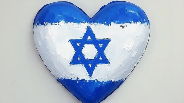 Heart Shaped Israel Flag