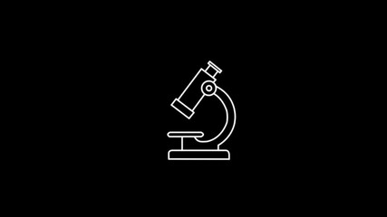 microscope animated icon.  microscope icon on black background scientific research laboratory equipment concept digital. 4K animation 
 - Powered by Adobe