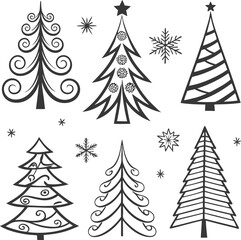 Obraz premium Christmas Tree Vector Silhouette. 
