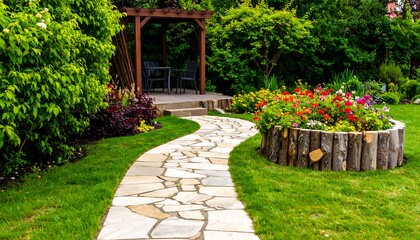 Fototapeta premium Landscaped garden path