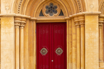 Neo-Gothic Casa Gourgion, restored 19th-century nobleman’s home, Malta, Mdina