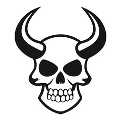 Horned Skull Vector – Gothic Demon Skull Illustration