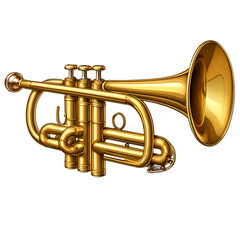 Obraz premium Golden Brass Trumpet Illustration
