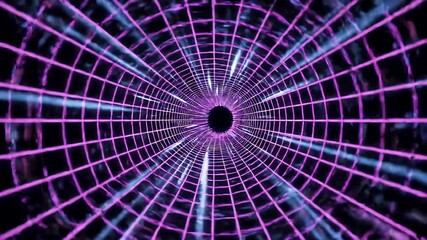 Sci-Fi Futuristic Neon Grid Tunnel Animation Loop
- Powered by Adobe