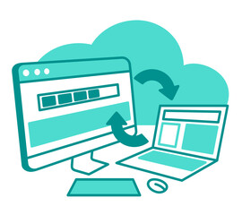 Cloud data exchange between pc and laptop 