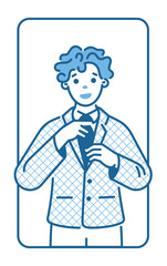 Man in suit in rectangular frame