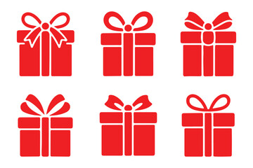 black various gift, box, present, surprise, christmas gift icon outline silhouette for graphic resources