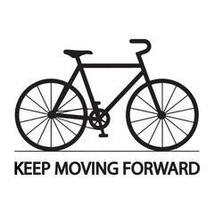 Keep Moving Forward Bicycle T-Shirt - Motivational Cycling Apparel for Bike.
