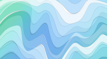 Abstract blue and turquoise toned wave pattern design