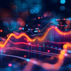 Abstract financial chart image showing market growth with futuristic details