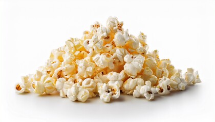 a pile of popcorn is on a white background