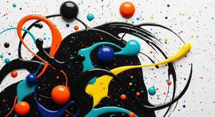 Fototapeta premium Abstract Dynamic Splash of Vibrant Colors and Droplets
