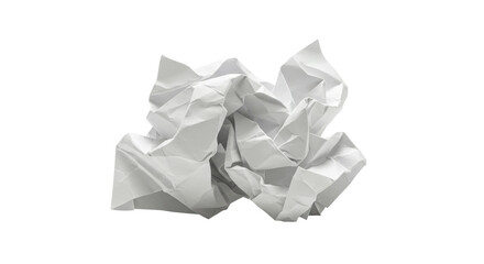 white crumpled paper isolated on white background
