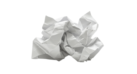 white crumpled paper isolated on white background
