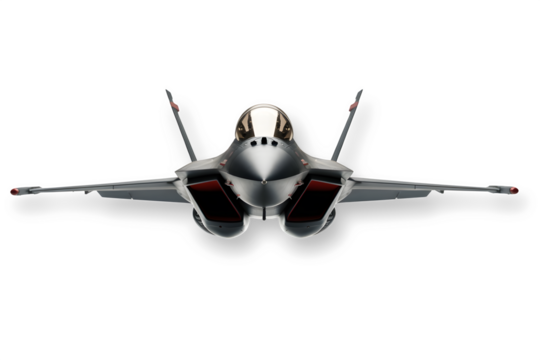 A fighter jet isolated on transparent background.