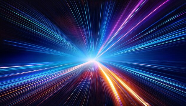 dynamic light trails moving across a dark abstract background glowing energy vertical