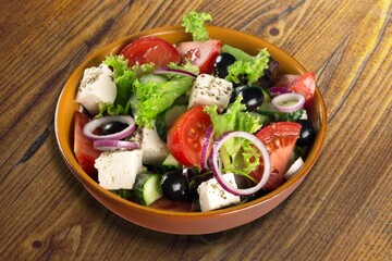 Fresh tasty healthy salad dish in plate
