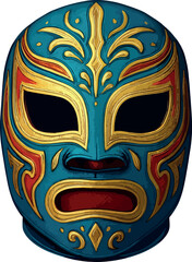 Colorful Mexican Lucha Libre Mask Illustration