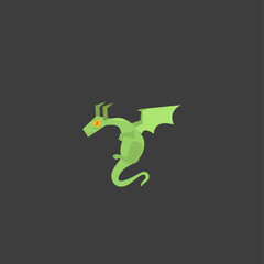 Dragon icon logo flat vector design