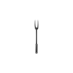 Carving fork monochrome icon logo flat vector design