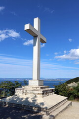 Strunjan Kreuz im Landschaftspark Strunjan in Slowenien