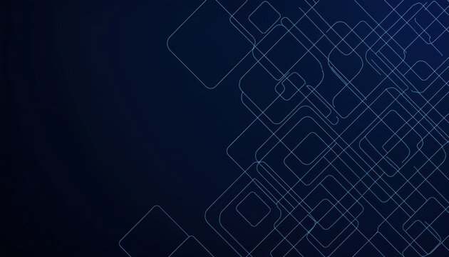 abstract navy blue digital line grid with overlapping transparent rectangles creating modern geometric background for technology or corporate design