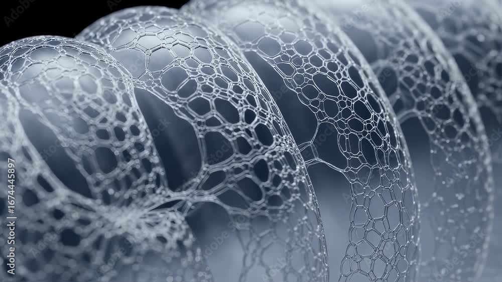 Poster closeup on the microstructure of a soft pneumatic actuators elastomer material under cyclic inflatio