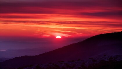 Fototapeta premium breathtaking sunrise in shades of red and velvet