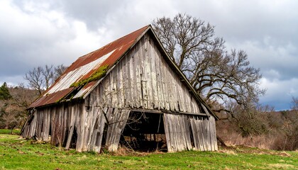 Obraz premium Weathered barn on a cloudy day