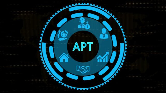Animated A P T Financial Technology Concept Futuristic Digital Interface H U D Showing Investment Growth Real Estate Dealmaking Business Partnership Wealth Management Financial Planning Innovation