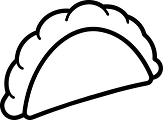 Fototapeta premium Minimalist Calzone Line Art Food Icon