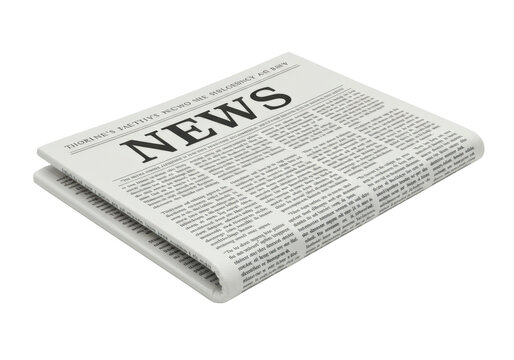 Isolated newspaper headline, print media publication, journal of current affairs news