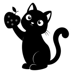 Vector art illustration of a curious cat