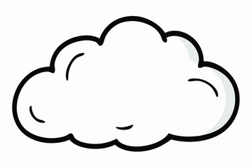 Fototapeta premium A simple cloud icon in the shape of a speech bubble symbolizes the concept of internet communication and web-based computing