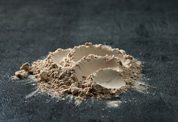 protein powder texture. dry mixture for preparation of sporting or dietary drink.