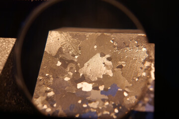 Sample of aluminum with large grains, that froze very slowly