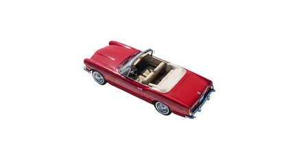 Classic Red Convertible Car Isolated on White Background Vintage Automobile Stock Photo