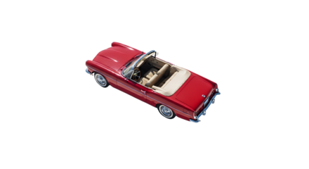 Classic Red Convertible Car Isolated on White Background Vintage Automobile Stock Photo