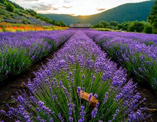 Lavender field at sunset (4)