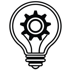 Creative vector light bulb icon illustration, symbolizing a bright idea of innovation and technology