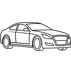 A fast, black vector illustration of a new luxury sports car isolated on a white background