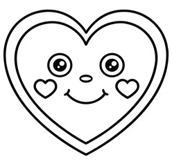 Heart with smiling face cartoon icon illustration vector design