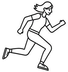 Running man vector silhouette illustration of athlete in motion