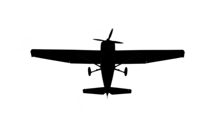 Silhouette of an airplane isolated on transparent background