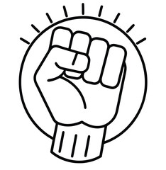 Clenched fist vector illustration punching wall showing power and anger