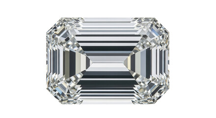 Fototapeta premium Sparkling emerald cut diamond, ideal for luxury jewelry e-commerce, engagement ring advertising, wedding invitations, anniversary gifts, or Valentine's Day campaigns,