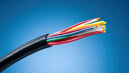 Close-up of a multi-colored electrical cable