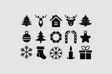 christmas icons set